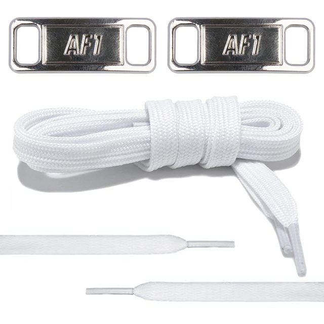 YLOKO Air Force 1 Cordones para zapatos con cordones originales Zapatillas de deporte Etiqueta de encaje de metal para zapatillas Diseños personalizados para su AF1 (Plata)