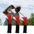 thumbnail image 2 of Cubierta de la cabeza del palo de golf Sunnimix 3x Golf Driver Fairway Wood y Hybrid Headcovers Protector rojo blanco, 2 of 7