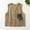 003 Khaki, variant on Women's Cotton Linen Vest Sleeveless V-Neck Button Cotton Waistcoat Vest Casual Outdoor Multi-Pocket Vest