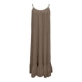 thumbnail image 6 of Adeawade Women Summer Dresses Sleeveless Open Back Maxi Dress Loose Fit Robe Housewear Dress Crewneck Dresses Fashion Clothing L Brown, 6 of 7
