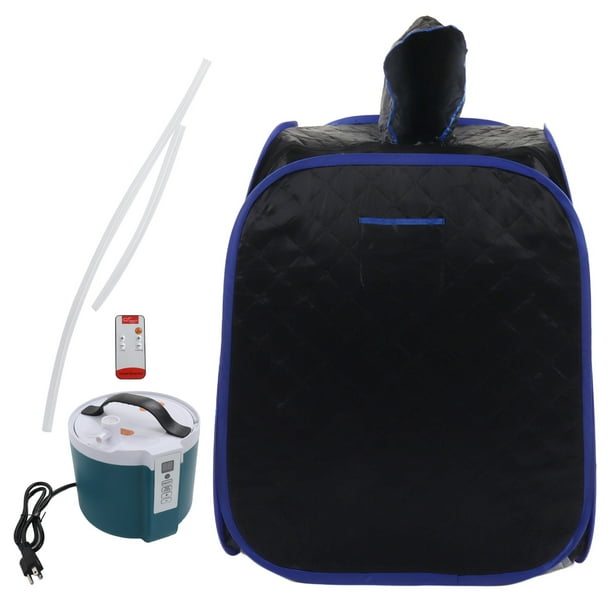 Tienda de sauna de vapor Jadeshay Kit de sauna de vapor portátil negro con borde azul