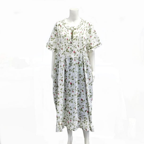 Gold Coast Women's Cotton Nightgown Floral Night Medium