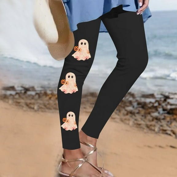 Gamivast Halloween Sweatpants for Women Comfortable Straight Leg Pj Bottoms Soft Casual High Waisted Sleepwear Pants Lounge Solid Color Cropped Leggings