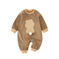 thumbnail image 1 of FAOWME Barboteuse à Manches Longues pour Filles, Marron 0-3 Mois, 1 of 3