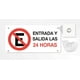 thumbnail image 1 of Señalamiento: "No estacionarse. Entrada y salida las 24 horas" color blanco y rojo, Serikat Diseño. Plástico estireno calibre 40, medidas: 40 x 19 cm, para exteriores. Letrero, Señal prohibitiva., 1 of 4