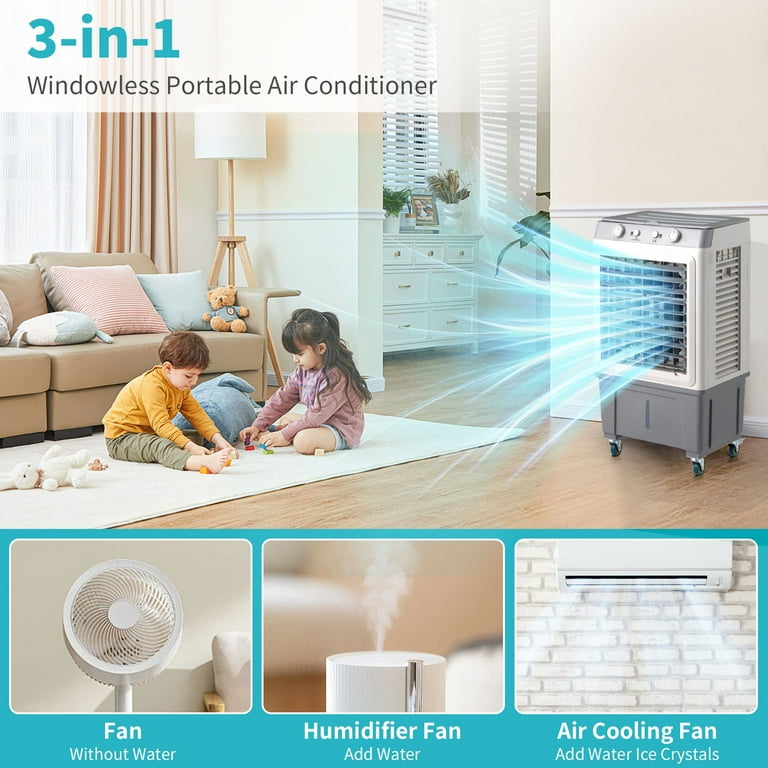 Air Cooler, 3-IN-1 Bladeless Cooling Fan & Windowless Swamp Cooler , online Air Condit