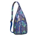 thumbnail image 1 of Tropical Beach Sling Backpack - Seashell & Marine Life Design Shoulder Bag, Fashionable Lightweight Pack for Women & Men, 1 of 4
