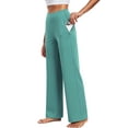 thumbnail image 2 of NELEUS Womens 29" Wide Leg Pants Athletic Yoga Leggings Casual Sweatpants Stretch Dress with Pockets,Light Green,US Size L, 2 of 11