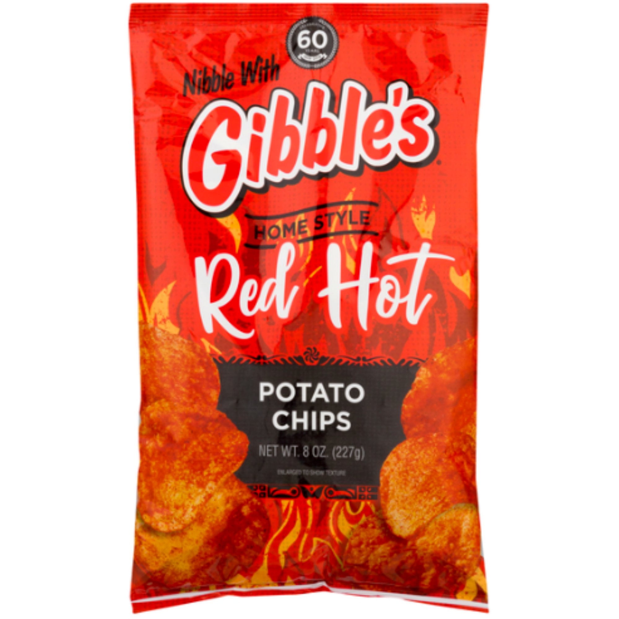 Gibble's Home Style Red Hot Potato Chips, 8 oz bag - QTY 4