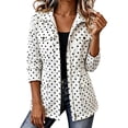 thumbnail image 3 of Tqcoqu Women's Polka Dot Oversized Jacket, Lapel Zip Up Casual Waterproof Coat with Multiple Pockets,Women's,Size S-XXXL, 3 of 8