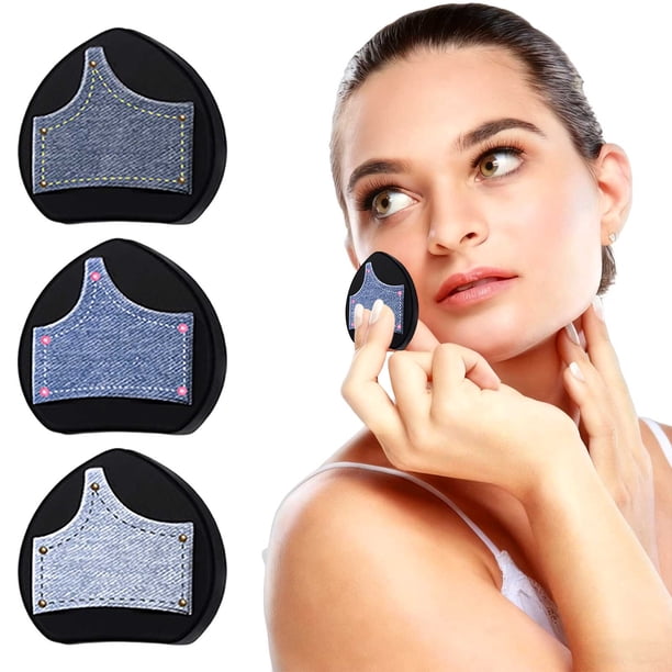 Juego de 3 borlas para polvos de doble uso, aptas para la piel, kit de borlas para polvos, herramienta de maquillaje sin polvos, borla de maquillaje