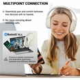 thumbnail image 4 of Edifier V80 Hybrid Active Noise Cancelling Headphones, True Wireless Over Ear Bluetooth Headset with 45H Playtime/Hi-Res Audio/Fast Charging/Multipoint Connection for Travel Home Office - Ivory, 4 of 6