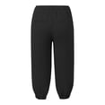 thumbnail image 5 of Mnuaqn Linen Capri Pants for Women High Waisted Wide Leg Cropped Pants Summer Casual Elastic Waist Yoga Capris with Pockets (Black, S), 5 of 5