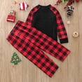 thumbnail image 5 of Baqcunre Christmas Pajamas Kids Child Merry Christmas Print Tops And Pants Plaid Set Xmas Family Matching Pajamas Sleepwear Outfit Family Christmas Pajamas Matching Sets Black, 5 of 5