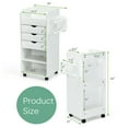 thumbnail image 2 of Gymax Craft Storage Cart Mobile Drawer Utility Cart with Drawers Shelves White, 2 of 10