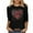 NQR1-Valentine's Day-Black, variant on Womens 3/4 Sleeve Tops Valentines Day Shirts Love Heart Print Tees Casual Crew Neck Holiday Tops Classic Romantic Valentine Cute Clothes