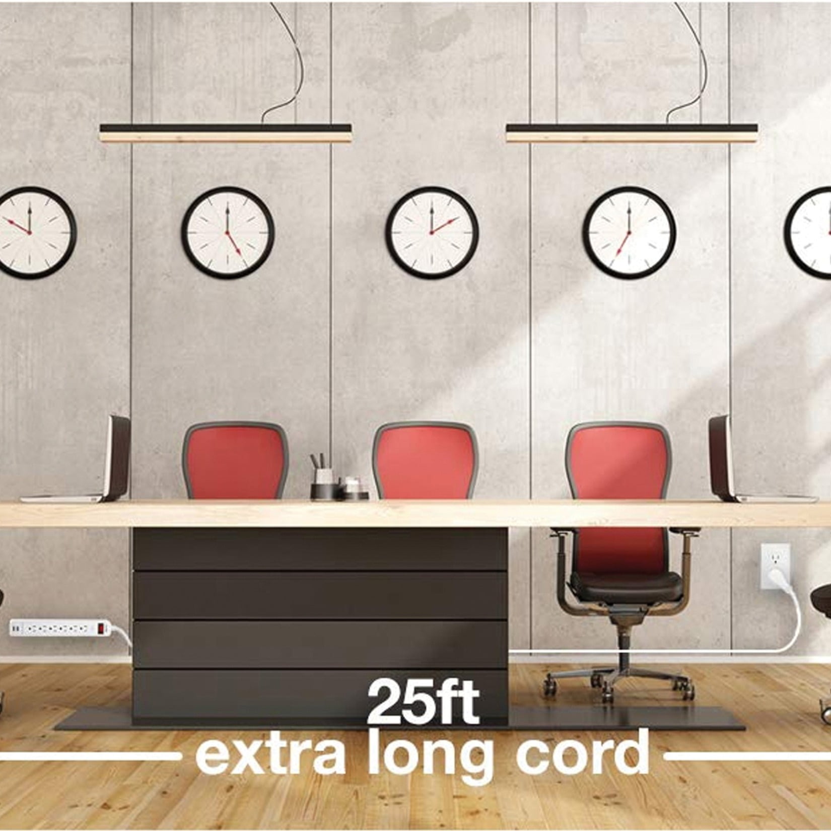 Digital Energy 6-Outlet Surge Protector Power Strip with 25-Feet Long Extension Cord, White