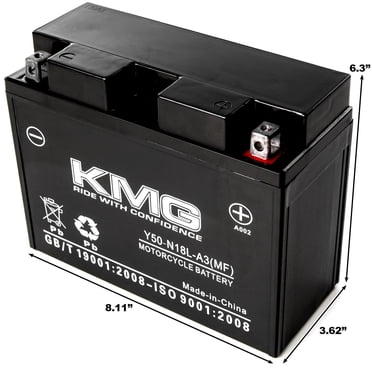 KMG YTX14AHL-BS 12V Sealed Battery - Maintenance-Free Powersport Battery For Motorcycles & ATVs