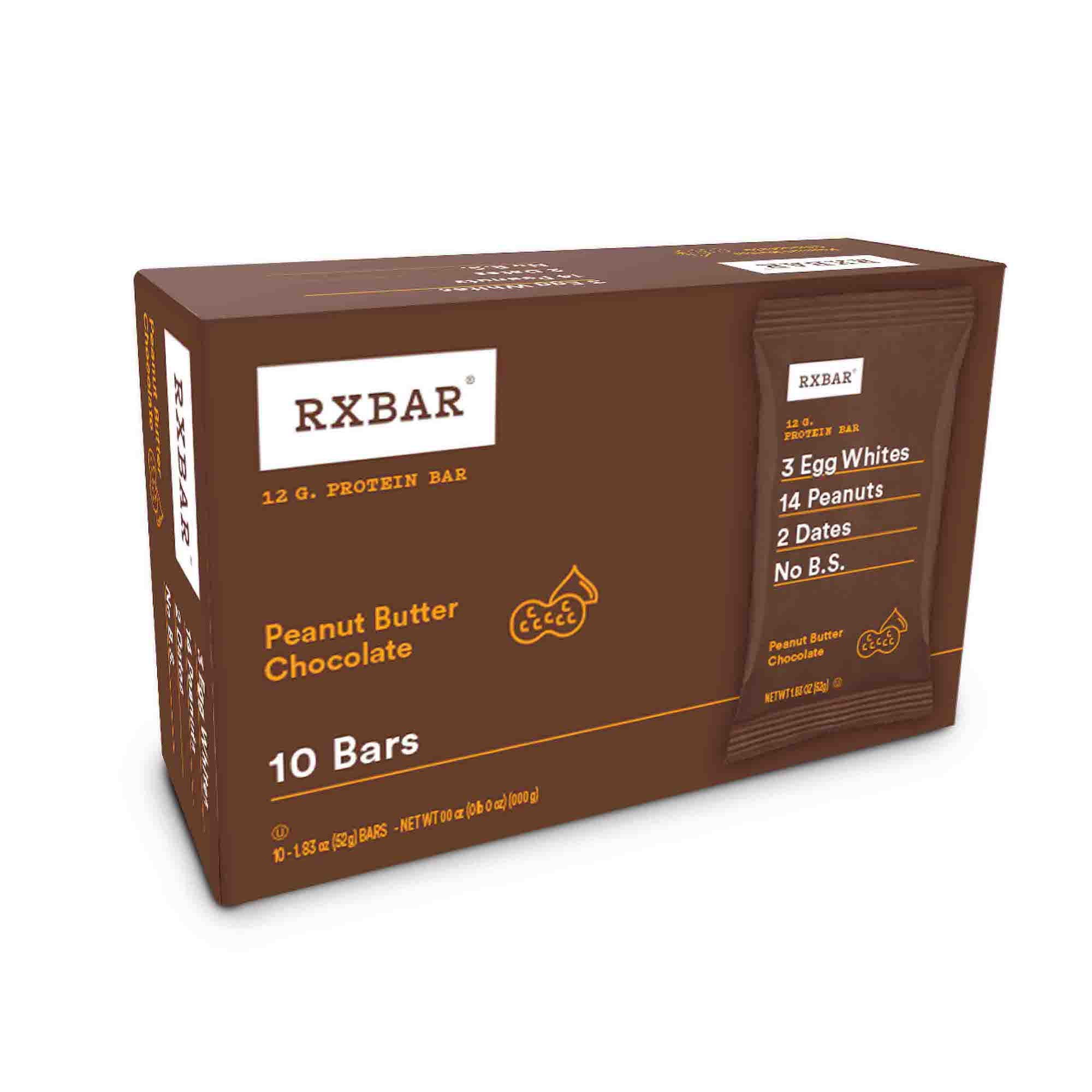 RXBAR Protein Bars, 12g Protein, Peanut Butter Chocolate, 10 Ct, 1.83