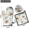 thumbnail image 6 of Pioneer Flower Kitchen Oven Mitt and Pot Holder Sets 2 Pcs for Baking, Cooking and Grilling, Heat Resistant Up To 392 °F, 6 of 7