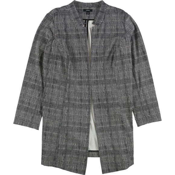 Alfani Mujer Plaid Topper Chaqueta, Negro, 16W