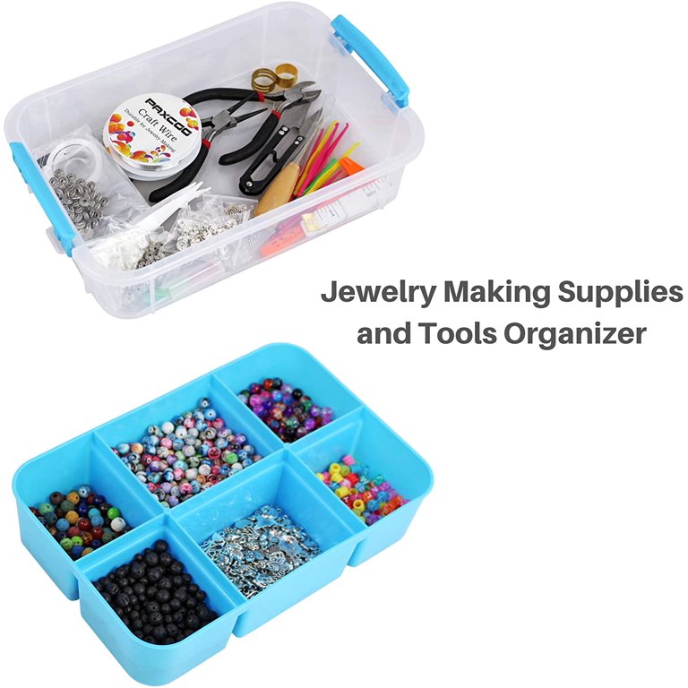 Bins & Things Stackable Plastic Craft Storage Containers by, Plastic  Storage Organizer Bin with 2 Trays, Bins for Arts Crafts Supplies, Jewelry Making Storage Box