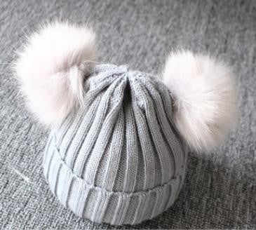 Toddler Kids Baby Boy Girls Winter Warm Pom Bobble Hat Knit Beanie Cap Scarf Set 