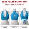 thumbnail image 4 of Charmo Womens Halter Crop Top Deep V Neck Backless Tank Cropped Tops, 4 of 7