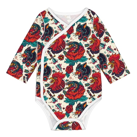 

Coaee Chicken for Soft Cotton Baby Long-Sleeve Bodysuit Girls Boys Bodysuit Romper