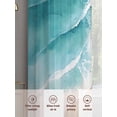 thumbnail image 6 of Summer Beach Sheer Curtains 72 Inches Long 2 Panels Abstract Teal Beige Gradient Waves Sand Light Filtering Semi Sheer Window Curtains Drapes for Bedroom Living Room 52"x72", 6 of 7