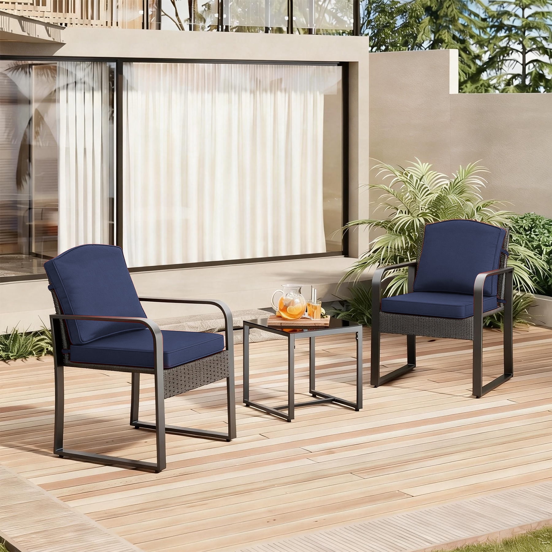 Goodgoods 20" x 21.5" Indoor & Outdoor Deep Seat Chair Cushions with Fasteners, Water & Fade Resistant, Sky