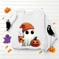thumbnail image 6 of TKLPEHG Women's Sweatshirts Halloween Long Sleeve Cute Ghost Pumpkin Graphic Sweatshirt Crew Neck Fall Fashion Casual Pullover (White,XS), 6 of 6