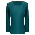 thumbnail image 4 of Women's Fashion Casual Ribbed Long Sleeve Round Neck Slim T Shirt Top, 4 of 5