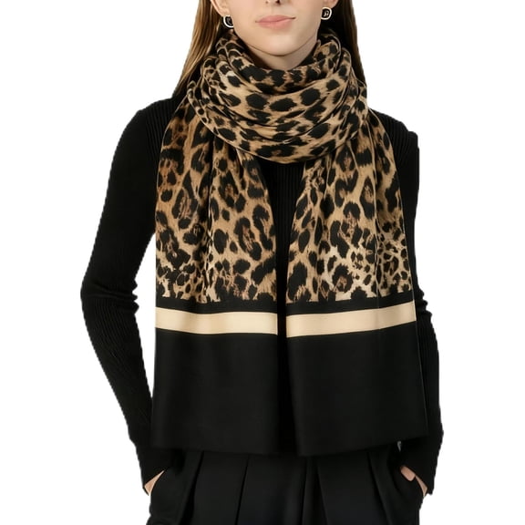 Winter Leopard Scarf for Women - Soft Warm Large Print Shawl Wrap