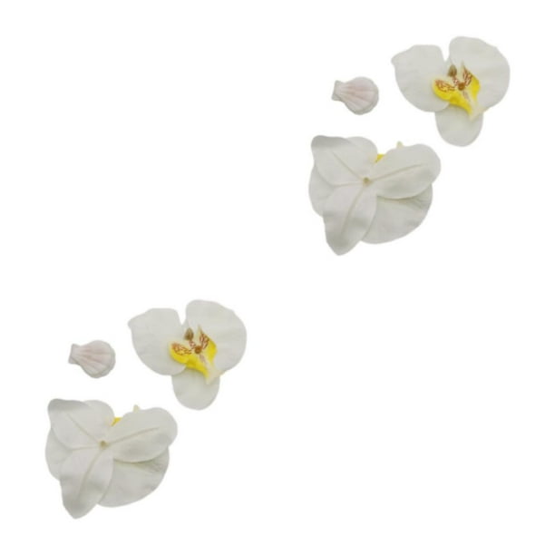 Bewildely 50 Uds. De seda, amplia gama de orquídeas artificiales para diversos entornos de decoración, bajo mantenimiento, elegante, blanco blanco lechoso 2Conjunto