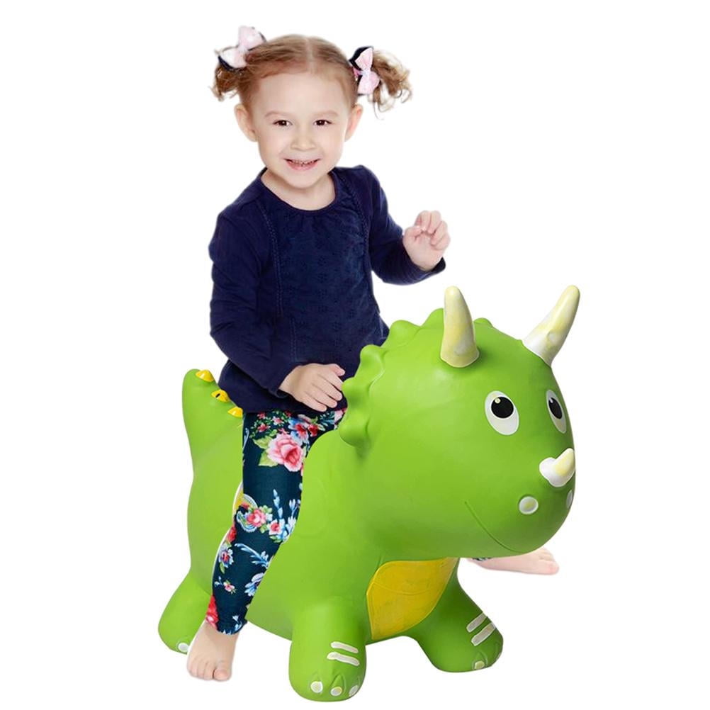  AOLIGE Dinosaur Bouncy Horse Hopper Ride On Animal Toys with  Pump Inflatable Jumping Horse for 1, 2, 3, 4, Year Old Kids Toddlers Girls  (Purple) : Toys & Games