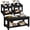 Black, variant on Buildhom Farmhouse 3-Piece Coffee Table Set with Storage Shelves, Rustic Wood End Tables for Living Room, Black