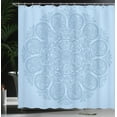 thumbnail image 3 of Ambesonne Oriental Shower Curtain, Abstract Round Mandala Art, 69"Wx84"L, Pale Blue, 3 of 4