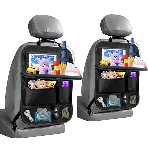 Protector Asiento Trasero para Coche Soporte Tableta Caja Pañuelos Con Bandeja Mesa Plegable