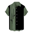 thumbnail image 1 of Camisas De Sport Para Hombre Camisa de manga corta con cuello vuelto y estampado suelto informal de Hawaii de verano para hombre (Black, M), 1 of 6
