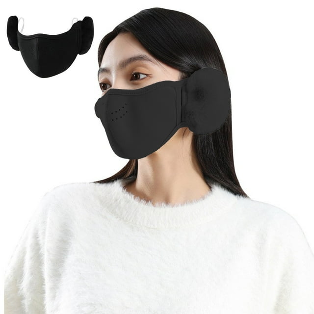 Fiudx Winter Warm Face Mask with Ear Protection | Windproof Fleece Balaclava Style for Cold Weather | 1 Piece Gray, Dark Gray, or Pink