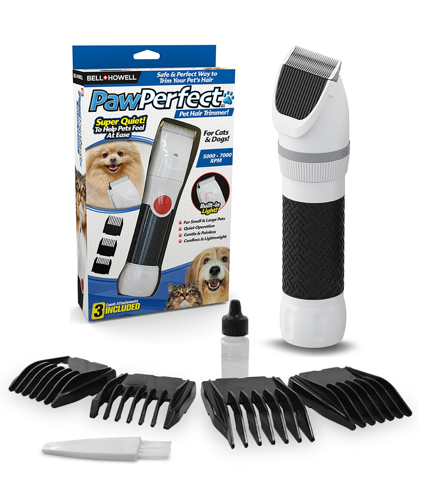 Paw Perfect Pet Hair Clipper Rechargeable Pet Hair Trimmer for Dogs, Cats  and Other Animals 