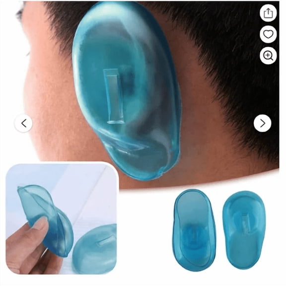 2pcs Professionale Blue Ear Cover Shield Protector Hairdressing Dye Bathing Shower Caps Waterproof Ear Prtotection Earmuff for Hair Salon Women Spa Anti Staining Guard Protects Earmuffs(Sky Blue)