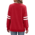 thumbnail image 5 of MOSHU Crewneck Sweatshirts for Women Striped Long Sleeve Shirts Fashion Fall Womens Sweatshirts Casual Fall Pullover Tops, 5 of 10