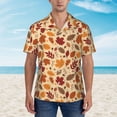 thumbnail image 2 of Susaid Autumn Leaves 2 Print Hawaiian Shirts for Men Women,Hawaiian Summer Short-Sleeve Casual Relaxed-Fit Button-Down,Medium, 2 of 7