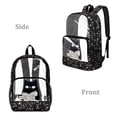 thumbnail image 2 of COEQINE Clear Backpack Heavy Duty for Women Girls, See Through School Backpack for Sport, 17 Inch Large Bookbag Daypack for High School & College, Reading Cat Black, 2 of 7