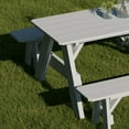 thumbnail image 3 of Wildridge Heritage 72 in. Picnic Table with Detached Benches, Light Gray - Outdoor Weather Resistant HDPE Picnic Table for Patio, Porch, Deck, Lawn, 3 of 4