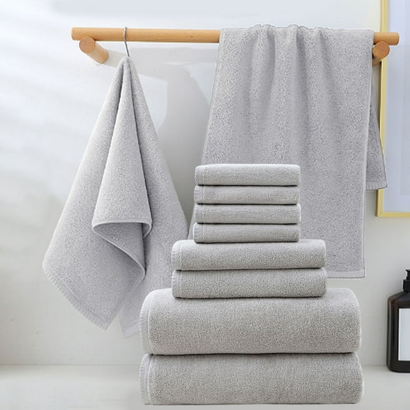 Kadlawus Ensemble de 8 Serviettes de Bain pour Salle de Bain, Ensemble de Serviettes en Coton Épais et Doux, Ensemble de Serviettes pour le Visage Absorbantes pour la Maison, Cadeau pour Femmes et Hommes