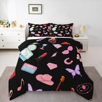 Manfei Girls Kawaii Princess Bedding Comforter Set, Cartoon Modern Fashion Twin Comforter Sets, Cowboy Cowgirl Reversible Bedding Set, Luxury Bedroom Decor, 2-Piece