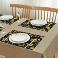 thumbnail image 3 of Farmhouse Rustic Boho Sunflower Placemats Set of 4, 12x18 Inch Vintage Floral Table Mats with Bees and Butterflies, Washable Linen Dining Decor, Yellow Country Bloom for Autumn Summer, 3 of 6